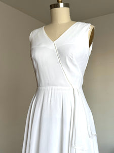 AS-IS vintage 1960s white chiffon evening dress {m}