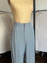 Load image into Gallery viewer, vintage 1950s blue rayon slacks 32&quot; waist