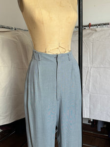 vintage 1950s blue rayon slacks 32" waist