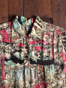 vintage 1970s does 40s rayon gaucho pullover shirt