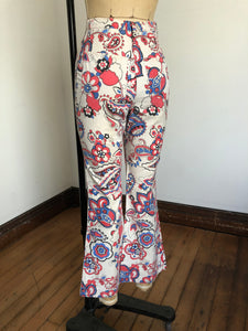 vintage 1960s floral pants 26"W