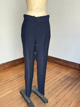 Load image into Gallery viewer, vintage 1940s navy blue slacks with watch pocket 32"W
