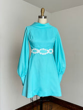 Load image into Gallery viewer, vintage 1960s blue baby doll mini dress {xxs}
