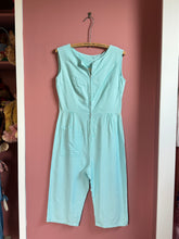 Load image into Gallery viewer, vintage 1950s striped cotton jumpsuit {s/m}