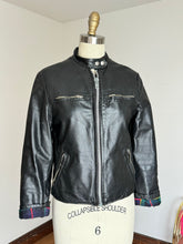 Load image into Gallery viewer, vintage 1960s black leather biker jacket