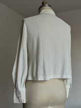 Load image into Gallery viewer, vintage 1960s silver metallic blouse {L}