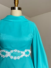 Load image into Gallery viewer, vintage 1960s blue baby doll mini dress {xxs}