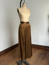 Load image into Gallery viewer, vintage 1930s brown satin pants {m}