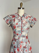 Load image into Gallery viewer, vintage 1950s novelty people print dress {m}