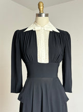 Load image into Gallery viewer, vintage 1930s black rayon dress {s}