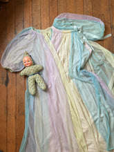 Load image into Gallery viewer, vintage 1960s colorful peignoir lingerie set {L}
