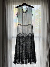 Load image into Gallery viewer, vintage 1930s black sheer silk lace dress {xs/s}
