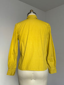 vintage 1950s chartreuse blouse {L}