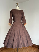 Load image into Gallery viewer, vintage 1950s party dress w/ faux fur cuffs {s}