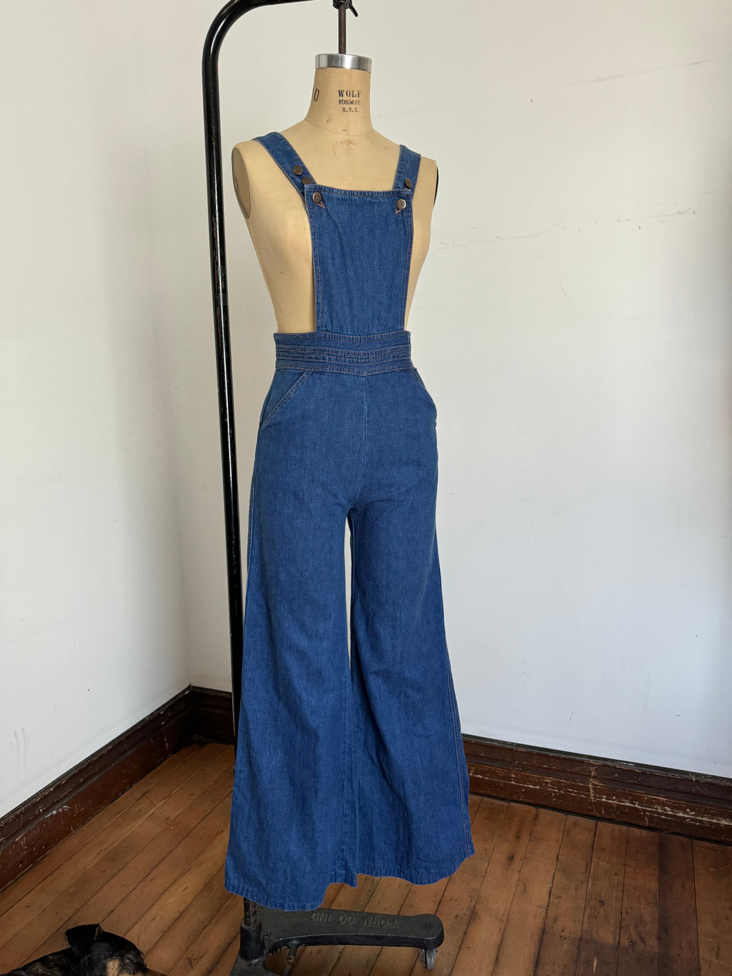 vintage 1970s denim overalls {s}