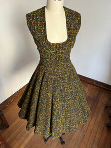 vintage 1950s fleck skirt set {m}