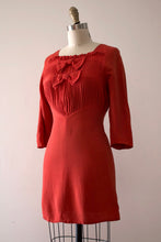 Load image into Gallery viewer, vintage 1940s orange crepe blouse