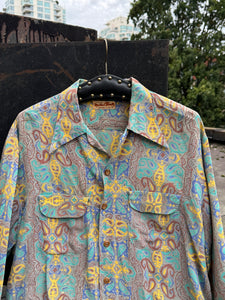 vintage 1940s long sleeve rayon shirt