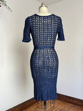 Load image into Gallery viewer, vintage 1940s ribbon knit dress {xs-m}
