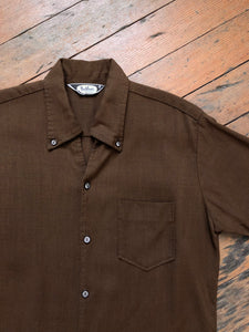 vintage 1950s DaVinci brown short sleeve shirt