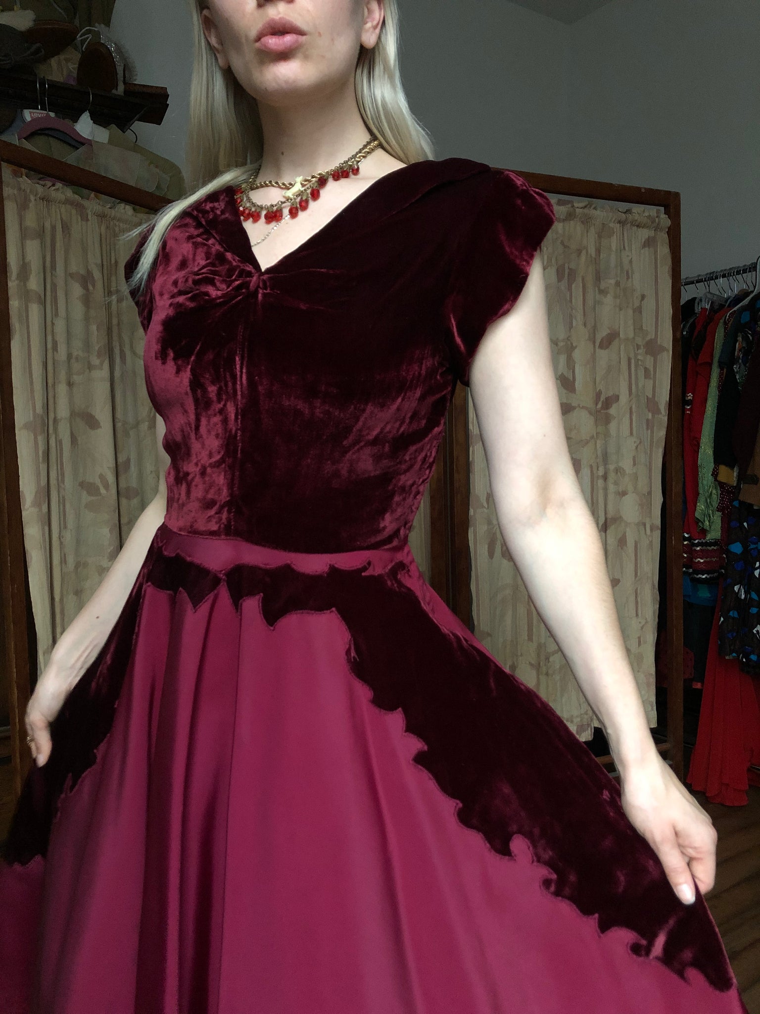 vintage 1940s evening dress {xs} Trunk of Dresses vintage 1940s evening dress {xs} Trunk of Dresses