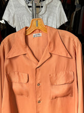 Load image into Gallery viewer, vintage 1950s long sleeve rayon shirt - loop collar
