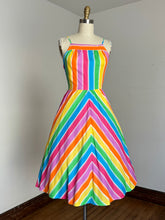 Load image into Gallery viewer, vintage 1970s rainbow sun dress {xs}