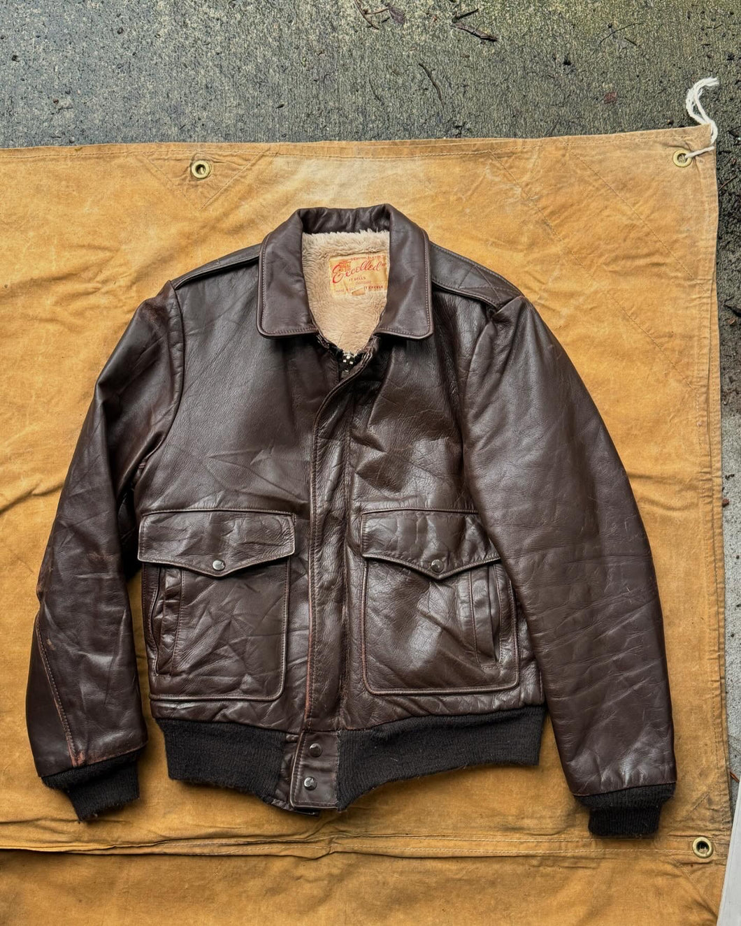 vintage 1950s 60s Excelled leather bomber jacket