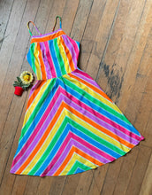 Load image into Gallery viewer, vintage 1970s rainbow sun dress {xs}