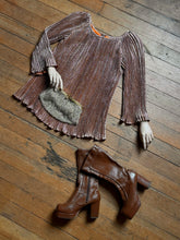 Load image into Gallery viewer, vintage 1960s metallic mini tunic {xs/s}