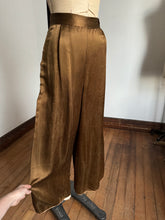 Load image into Gallery viewer, vintage 1930s brown satin pants {m}