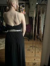 Load image into Gallery viewer, vintage 1970s black jersey dress {xs-m}