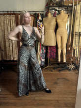 Load image into Gallery viewer, vintage 1970s Vanity Fair leopard jumpsuit {xs/s}