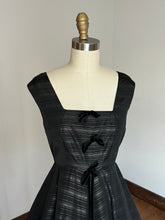 Load image into Gallery viewer, vintage 1950s black &amp; gold party dress {m}