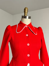 Load image into Gallery viewer, vintage 1970s cropped red jacket {xs}