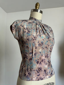 vintage 1940s abstract blouse {s/m}