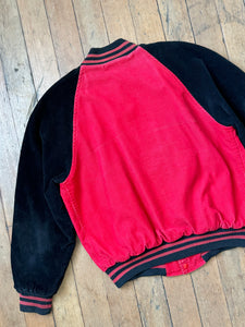 vintage 1950s color block corduroy varsity jacket
