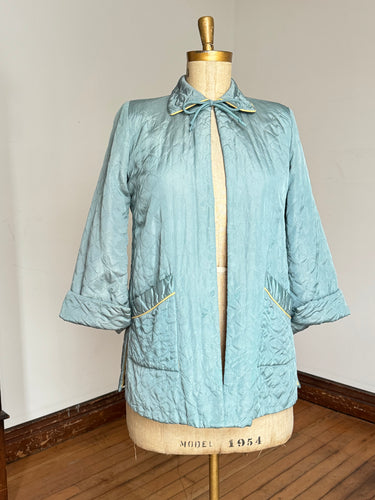 vintage 1950 Textron quilted bed jacket {L}