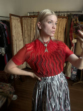 Load image into Gallery viewer, vintage 1950s sheer red blouse {L}