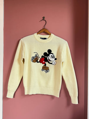 vintage 1980s roller blade Mickey Mouse knit sweater