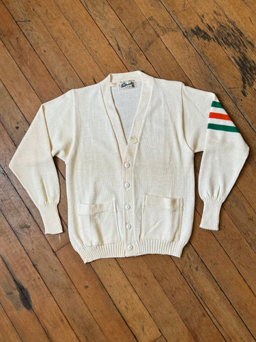 DEADSTOCK vintage 1950s cream letterman sweater