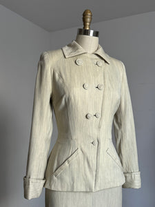 vintage 1940s cream wool suit {xxs}