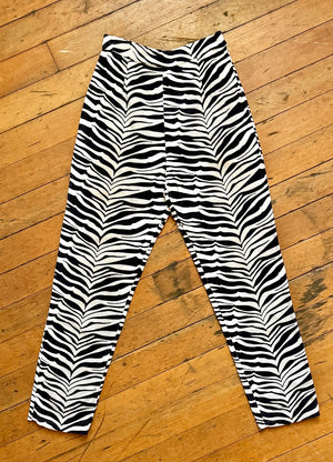 vintage 1960s zebra striped corduroy pants  {xs/s}