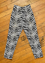 Load image into Gallery viewer, vintage 1960s zebra striped corduroy pants  {xs/s}