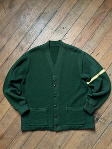 vintage 1950s green letterman sweater