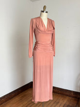 Load image into Gallery viewer, vintage 1940s pale peach rayon gown {s/m}