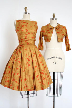 vintage 1950s Jonathan Logan silk butterfly dress