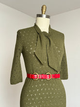 Load image into Gallery viewer, vintage 1950s green knit sweater dress {m-XL}