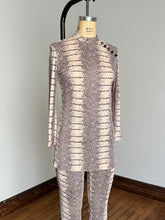 Load image into Gallery viewer, vintage 1960s snakeskin pant set tunic mini dress and pant set {xs}
