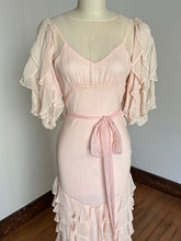 Load image into Gallery viewer, vintage 1930s pale pink silk evening gown {xs}
